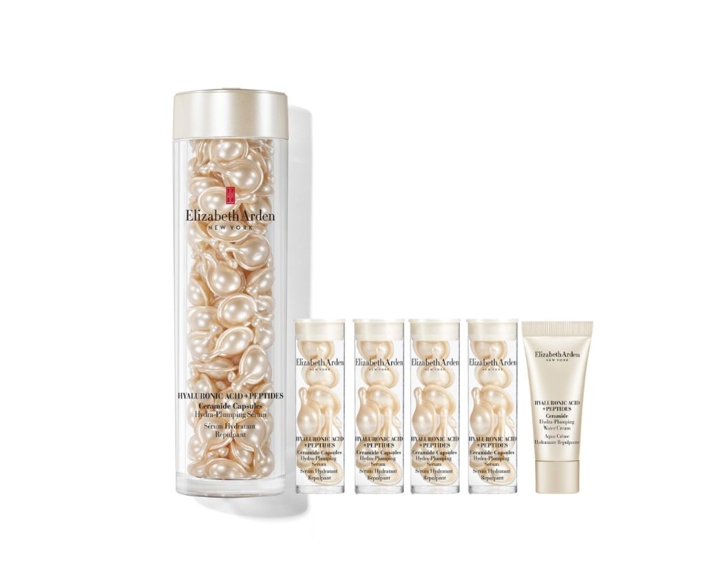 Hyaluronic Acid + Peptides Ceramide Serum 90 Capsules and Water Cream Set